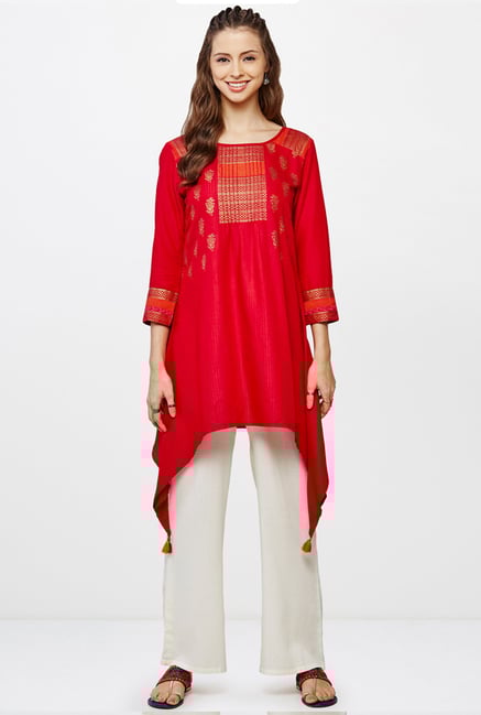 Global Desi Red Printed Kurti Global Desi Red Printed Kurti