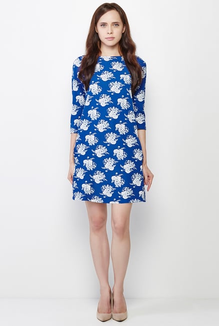 AND Blue Floral Print Dress AND Blue Floral Print Dress