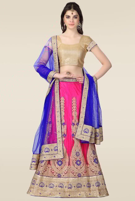 Janasya Pink Embroidered Lehenga Janasya Pink Embroidered Lehenga