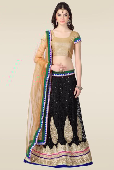 Janasya Black Embroidered Lehenga Janasya Black Embroidered Lehenga