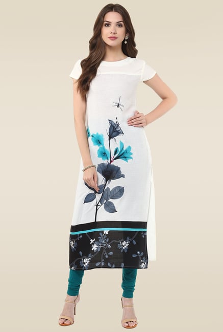 Janasya White & Black Kurti Janasya White & Black Kurti