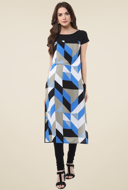 Janasya Blue Printed Kurti Janasya Blue Printed Kurti