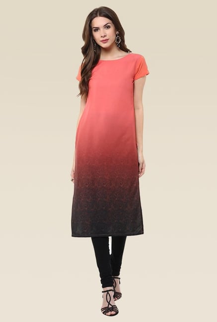 Janasya Red Printed Kurti Janasya Red Printed Kurti
