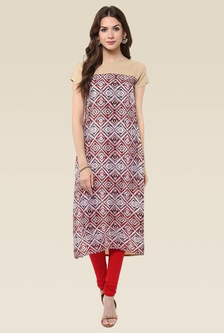 Janasya Multicolor Cap Sleeves Faux Crepe Kurti Janasya Multicolor Cap Sleeves Faux Crepe Kurti