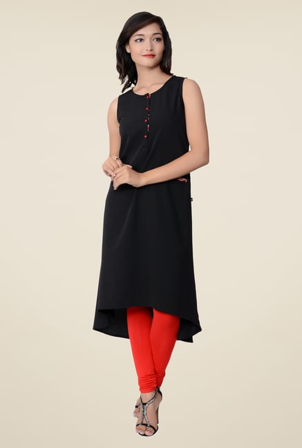 Juniper Black Solid Kurti Juniper Black Solid Kurti