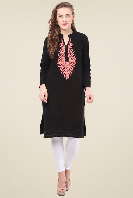 Duke Black Full Sleeves Regular Fit Kurti Duke Black Full Sleeves Regular Fit Kurti