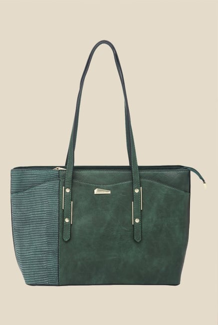 Esbeda Dark Green Lizard Textured Handbag Esbeda Dark Green Lizard Textured Handbag