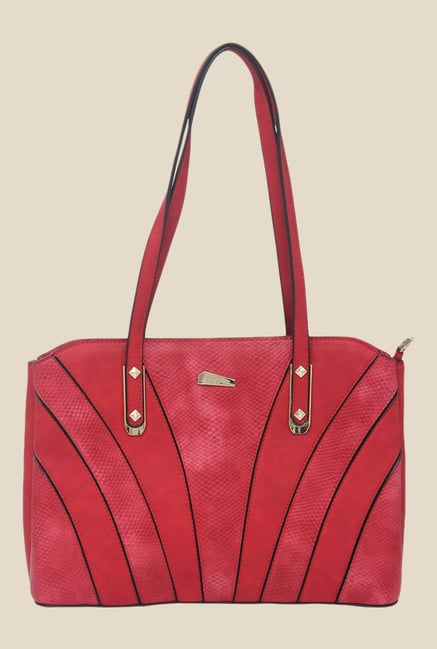 Esbeda Red Dull Bright Mix Textured Handbag Esbeda Red Dull Bright Mix Textured Handbag