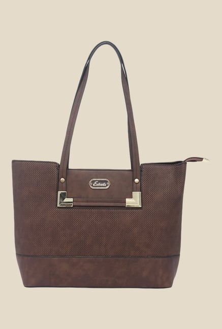 Esbeda Coffee Dotted Mat Textured Handbag Esbeda Coffee Dotted Mat Textured Handbag