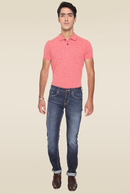Vudu Blue Cotton Mid Rise Slim Fit Jeans Vudu Blue Cotton Mid Rise Slim Fit Jeans