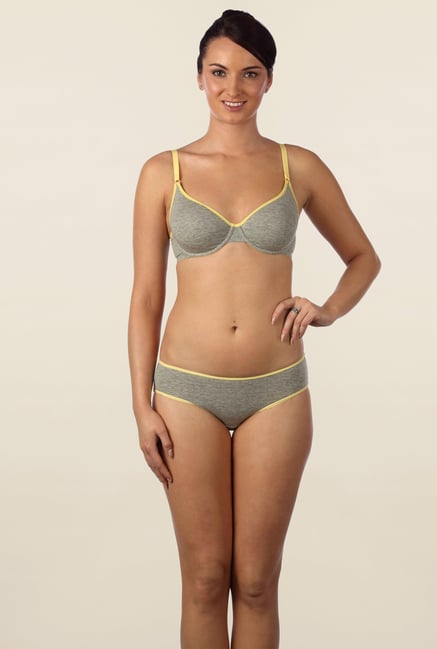 Triumph Grey & Yellow Padded Bra Triumph Grey & Yellow Padded Bra