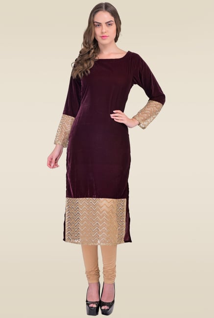 Ahalyaa Maroon Full Sleeves Kurti Ahalyaa Maroon Full Sleeves Kurti