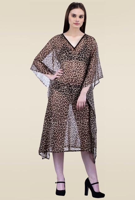 Ahalyaa Black Printed Kaftan Ahalyaa Black Printed Kaftan
