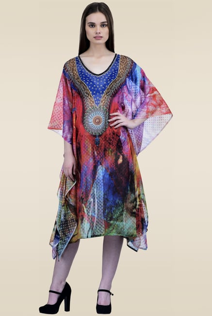 Ahalyaa Multicolor Regular Fit Kaftan Ahalyaa Multicolor Regular Fit Kaftan