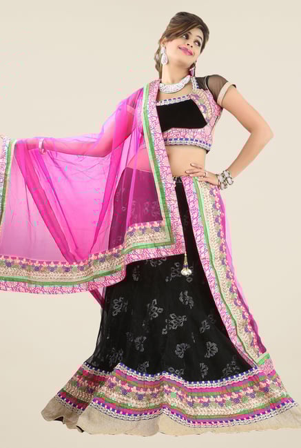 Triveni Black Embroidered Lehenga Choli Triveni Black Embroidered Lehenga Choli