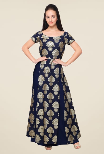 Ahalyaa Navy Printed Kurta Ahalyaa Navy Printed Kurta