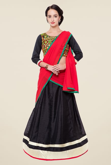 Triveni Black Embroidered Lehenga Choli Triveni Black Embroidered Lehenga Choli