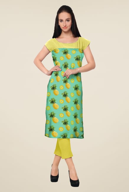 Ahalyaa Yellow Printed Kurta Ahalyaa Yellow Printed Kurta