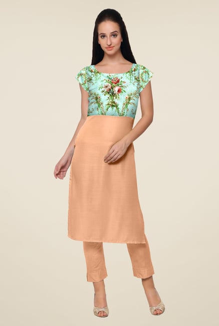 Ahalyaa Peach Printed Kurta Ahalyaa Peach Printed Kurta