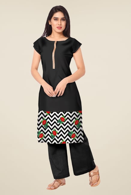 Ahalyaa Black Printed Kurta Ahalyaa Black Printed Kurta