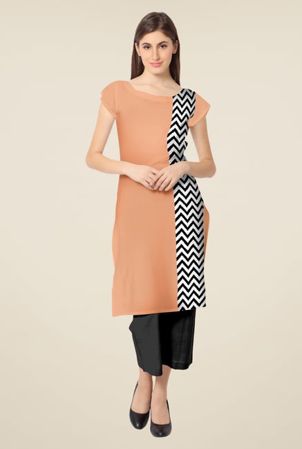 Ahalyaa Peach Printed Kurta Ahalyaa Peach Printed Kurta