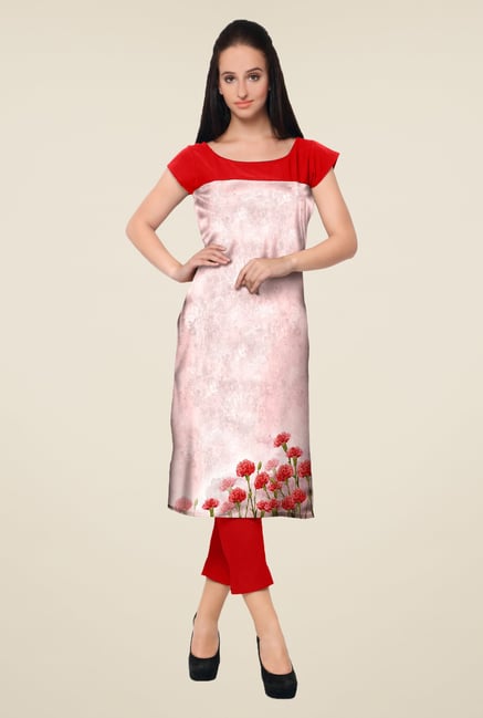 Ahalyaa Red Printed Kurta Ahalyaa Red Printed Kurta