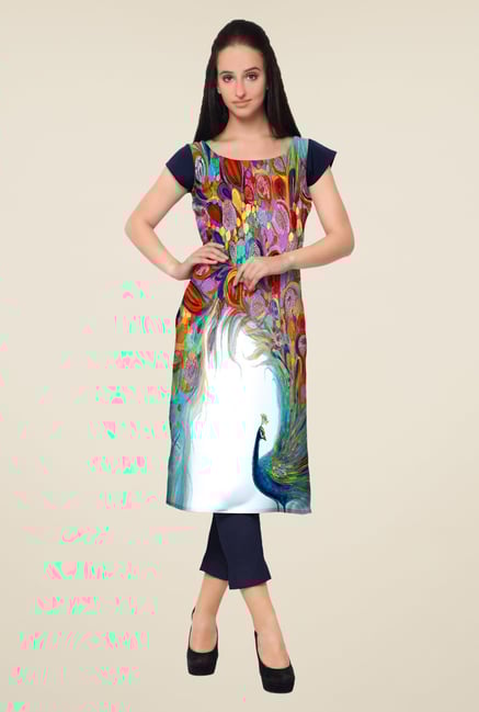 Ahalyaa Multicolor Printed Kurta Ahalyaa Multicolor Printed Kurta