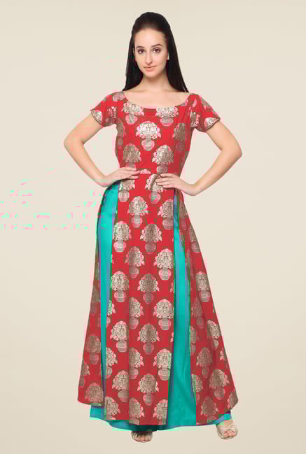 Ahalyaa Red Printed Kurta Ahalyaa Red Printed Kurta