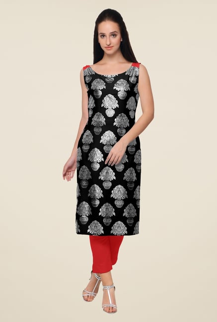 Ahalyaa Black Printed Kurta Ahalyaa Black Printed Kurta