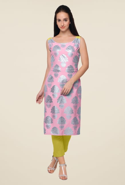 Ahalyaa Pink Printed Kurta Ahalyaa Pink Printed Kurta