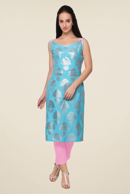 Ahalyaa Sky Blue Printed Kurta Ahalyaa Sky Blue Printed Kurta