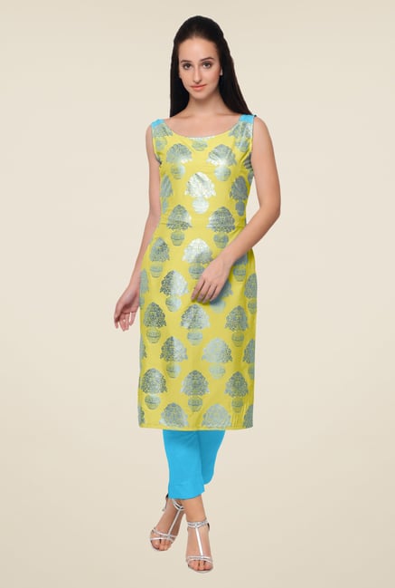 Ahalyaa Yellow Printed Kurta Ahalyaa Yellow Printed Kurta