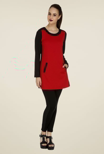 109 F Red Printed Tunic 109 F Red Printed Tunic