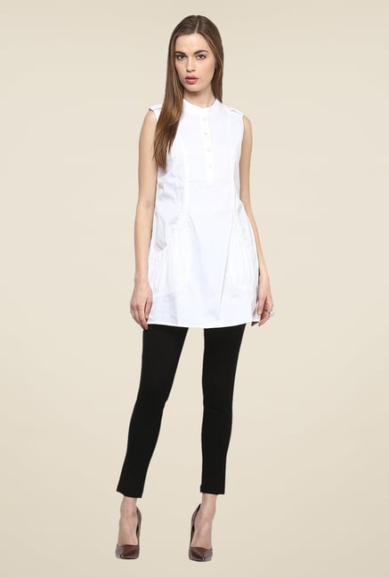109 F White Solid Tunic 109 F White Solid Tunic