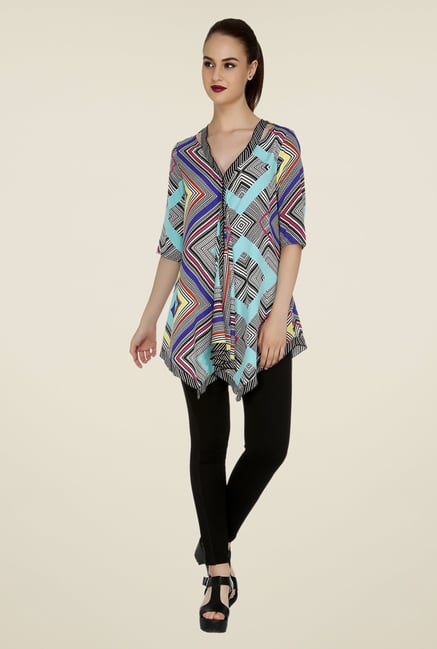 109 F Blue Printed Tunic 109 F Blue Printed Tunic