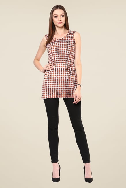 109 F Orange Checks Tunic 109 F Orange Checks Tunic