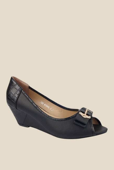 Jove Black Peeptoe Wedges Jove Black Peeptoe Wedges