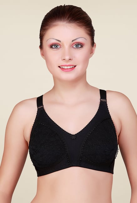 Floret Black Non Padded Bra Floret Black Non Padded Bra