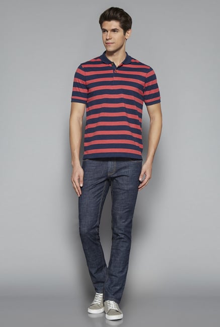 Westsport by Westside Blue Slim Fit Textured Jeans Westsport by Westside Blue Slim Fit Textured Jeans
