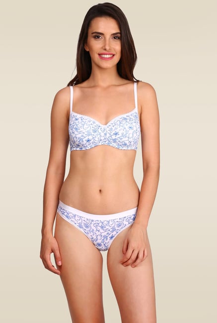 Jockey White Printed Non-Wired Padded Bra - 1723 Jockey White Printed Non-Wired Padded Bra - 1723