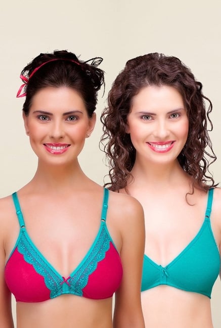 Inner Sense Pink & Teal Non Padded Bra (Pack of 2) Inner Sense Pink & Teal Non Padded Bra (Pack of 2)