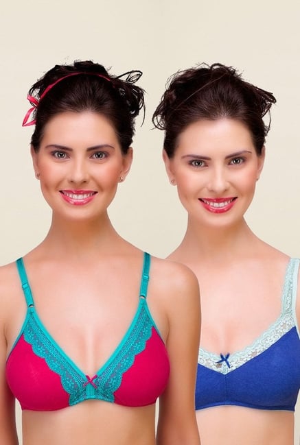 Inner Sense Pink & Blue Non Padded Bra (Pack of 2) Inner Sense Pink & Blue Non Padded Bra (Pack of 2)