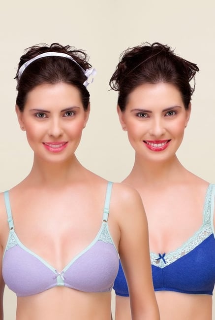 Inner Sense Purple & Blue Non Padded Bra (Pack of 2) Inner Sense Purple & Blue Non Padded Bra (Pack of 2)