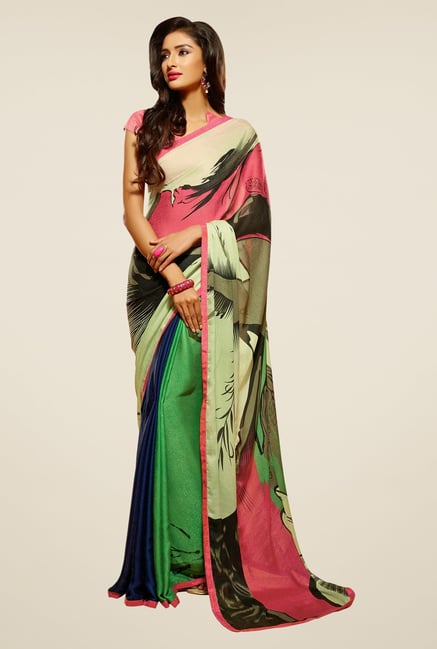 Triveni Multicolor Printed Saree Triveni Multicolor Printed Saree