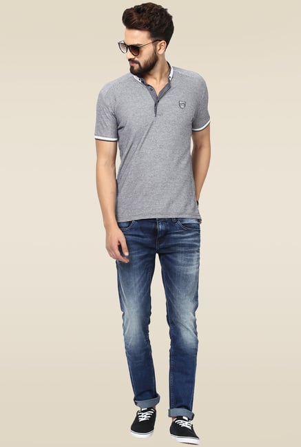 Mufti Dark Blue Acid Washed Narrow Fit Jeans Mufti Dark Blue Acid Washed Narrow Fit Jeans
