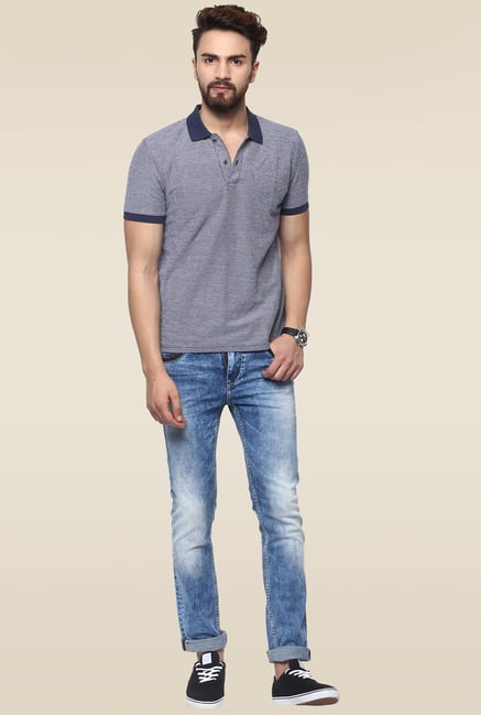 Mufti Mid Blue Acid Washed Fit Jeans Mufti Mid Blue Acid Washed Fit Jeans