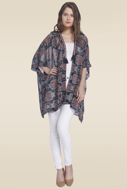 Vero Moda Navy Printed Shrug Vero Moda Navy Printed Shrug