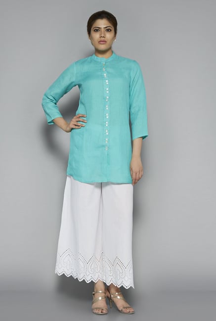 Zuba by Westside White Solid Palazzos Zuba by Westside White Solid Palazzos
