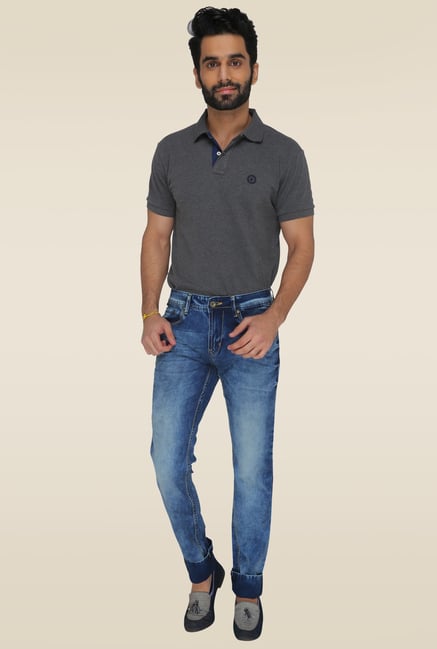 Greenfibre Light Blue Slim Fit Mid Rise Jeans Greenfibre Light Blue Slim Fit Mid Rise Jeans