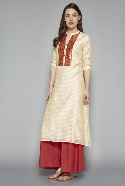 Utsa by Westside Beige Striped Kurta Utsa by Westside Beige Striped Kurta